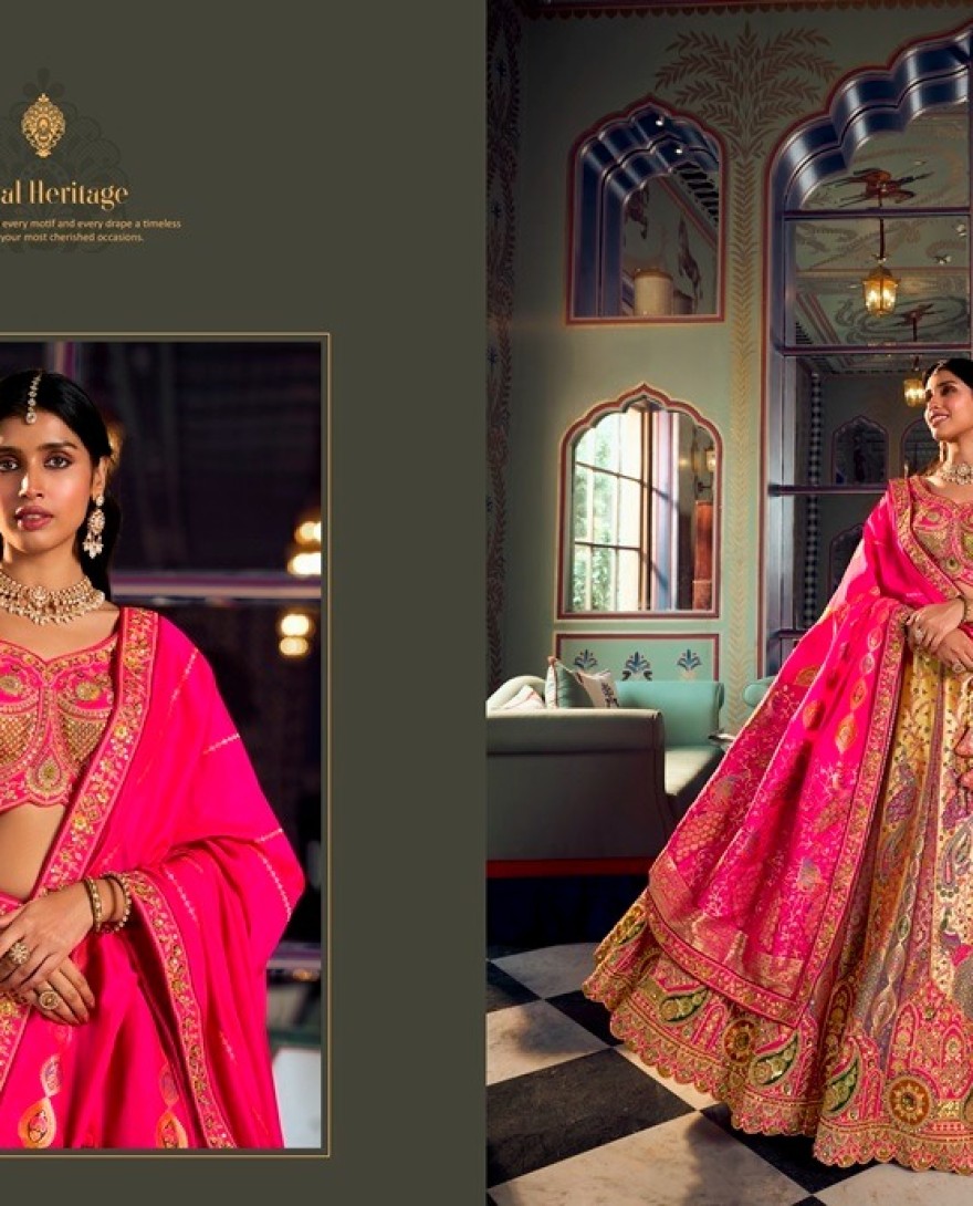 10384 - Multi Colour Designer Lehenga Choli in Banarasi with Embroidered